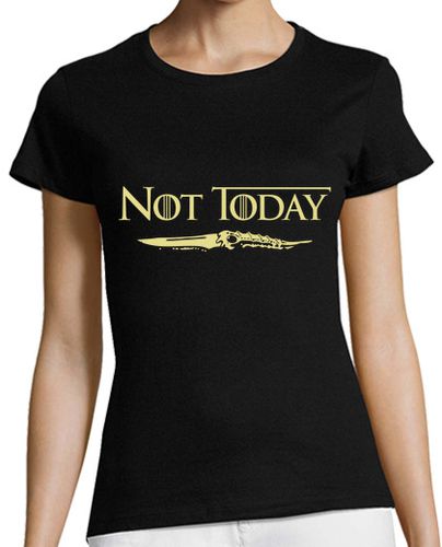 Camiseta mujer Not Today Arya Stark crema - latostadora.com - Modalova