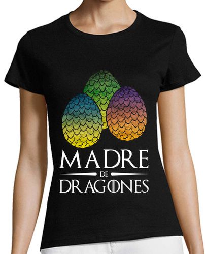 Camiseta mujer Madre de Dragones Black - latostadora.com - Modalova