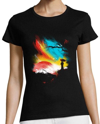 Camiseta Mujer Manga Corta puesta de sol en el monte fuji laTostadora - latostadora.com - Modalova