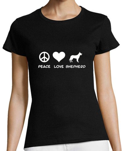 Camiseta mujer paz amor pastor alemán - latostadora.com - Modalova