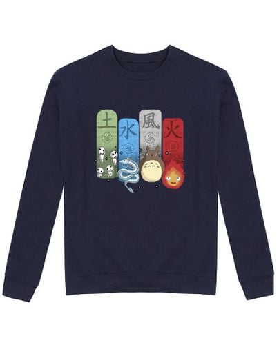 Sudadera Sin Capucha Unisex Ghibli Elemental Charms laTostadora - latostadora.com - Modalova