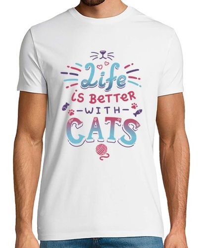 Camiseta Vida con Gatos Adopta Camiseta - latostadora.com - Modalova