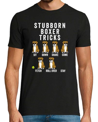 Camiseta Hombre Manga Corta Stubborn Perro Boxer Tricks laTostadora - latostadora.com - Modalova