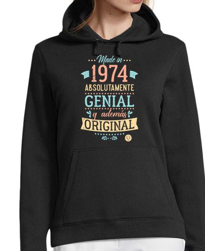 Sudadera Con Capucha Para Mujer Made in 1974 Absolutamente genial laTostadora - latostadora.com - Modalova