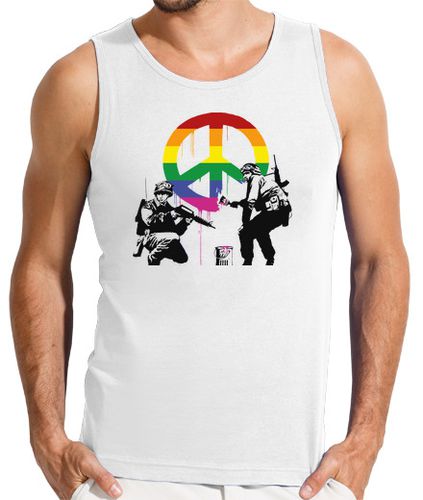 Camiseta Hombre Sin Mangas Banksy soldados de la paz LGTB laTostadora - latostadora.com - Modalova