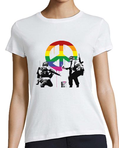 Camiseta mujer Banksy soldados de la paz LGTB - latostadora.com - Modalova