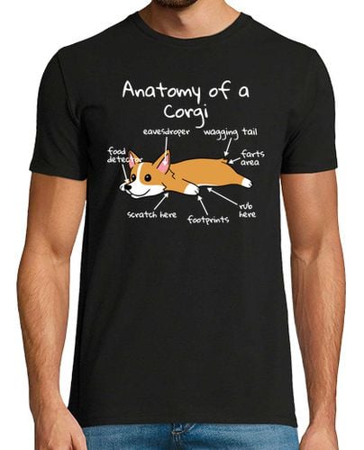 Camiseta Hombre Manga Corta Anatomía De Un Perro Corgi laTostadora - latostadora.com - Modalova