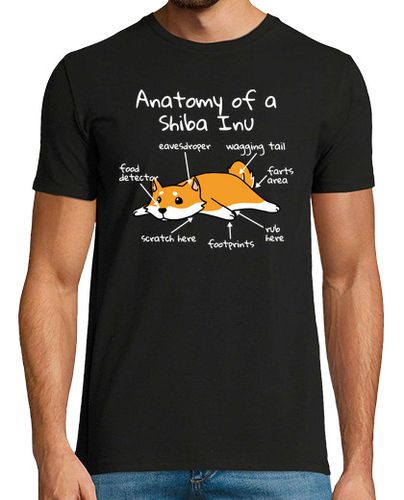 Camiseta Hombre Manga Corta Anatomía De Un Perro Shiba Inu laTostadora - latostadora.com - Modalova