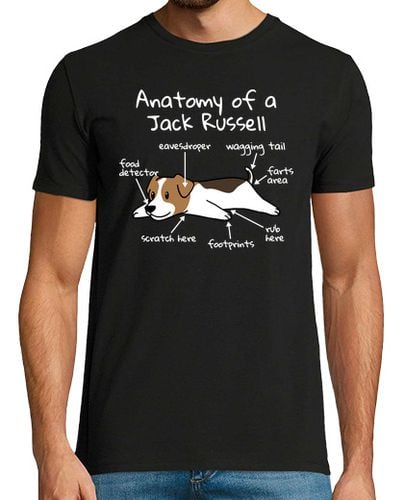 Camiseta Hombre Manga Corta Anatomía De Un Jack Russell Terrier laTostadora - latostadora.com - Modalova