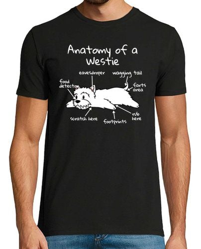 Camiseta Hombre Manga Corta Anatomía De Un Perro West Highland White laTostadora - latostadora.com - Modalova