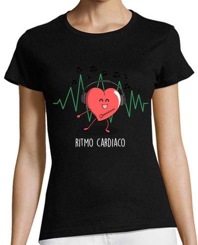 Camiseta Mujer Manga Corta Ritmo Cardiaco Black laTostadora - latostadora.com - Modalova