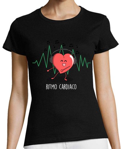 Camiseta mujer Ritmo Cardiaco Black - latostadora.com - Modalova