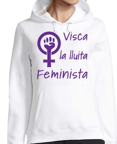 Sudadera Con Capucha Para Mujer Vista la lluita feminista (morado) laTostadora - latostadora.com - Modalova