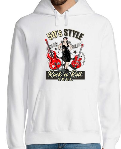 Sudadera Con Capucha Para Hombre Diseño 1950s Pin up Rockabilly 50s Músi laTostadora - latostadora.com - Modalova