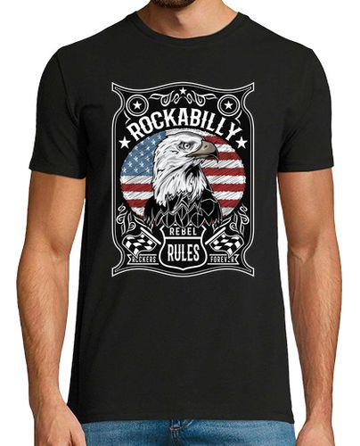 Camiseta Camiseta Rockabilly Rockers USA Flag Rebel Rules - latostadora.com - Modalova