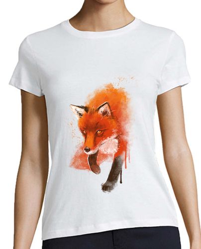 Camiseta mujer Fox Ink Illustration - Watercolor Animal - latostadora.com - Modalova