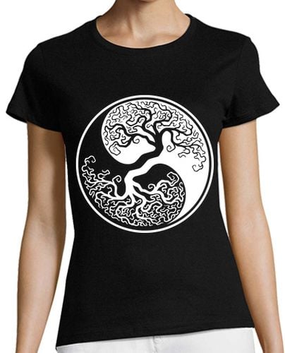 Camiseta Mujer Manga Corta Yggdrasil - World Tree (Vikings) laTostadora - latostadora.com - Modalova