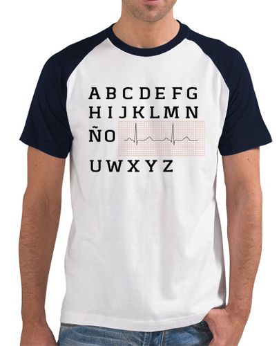 Camiseta Hombre, estilo béisbol, blanca y azul marino - latostadora.com - Modalova