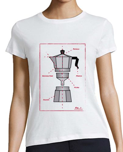 Camiseta mujer Esquema de cafetera italiana - latostadora.com - Modalova