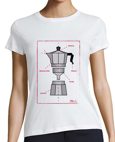 Camiseta mujer Esquema de cafetera italiana laTostadora - latostadora.com - Modalova