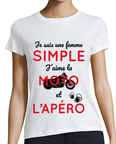 Camiseta mujer mujer sencilla ama la moto y el aperiti - latostadora.com - Modalova