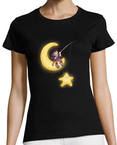 Camiseta Mujer Manga Corta Niña pescando una estrella laTostadora - latostadora.com - Modalova