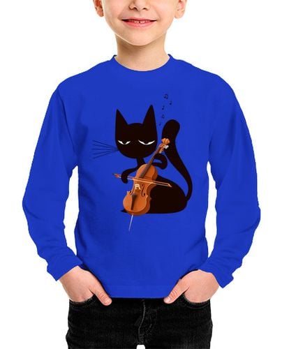 Camiseta Niño Manga Larga Gato chelista laTostadora - latostadora.com - Modalova