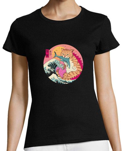 Camiseta Mujer Manga Corta neko wave kaiju camisa mujer laTostadora - latostadora.com - Modalova