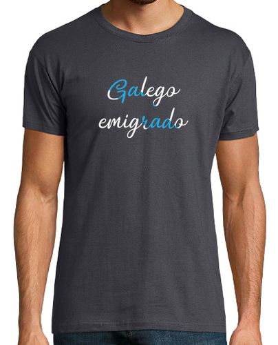 Camiseta Galego emigrado, Hombre, manga corta, gris ratón, calidad extra - latostadora.com - Modalova