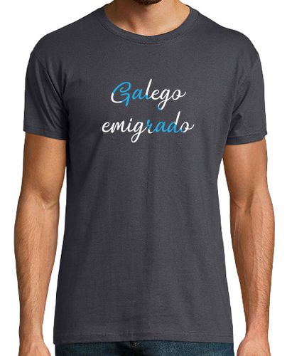 Camiseta Galego emigrado, Hombre, manga corta, gris ratón, calidad extra laTostadora - latostadora.com - Modalova