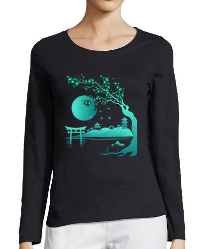 Camiseta mujer Paisaje Japonés Green Blue laTostadora - latostadora.com - Modalova