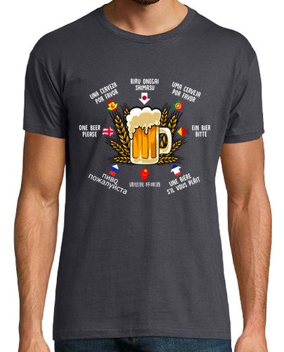 Camiseta Cerveza Por Favor En Idiomas Viajar Cervezas Beer Humor Alcohol Políglota - latostadora.com - Modalova