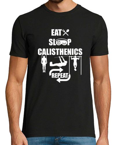 Camiseta fitness entrenamiento gimnasio gimnasia flexiones comer dormir calistenia repetir regalo - latostadora.com - Modalova