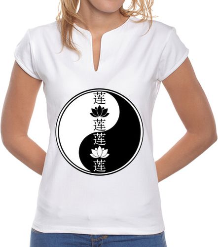 Camiseta mujer flor de loto yin yang - latostadora.com - Modalova