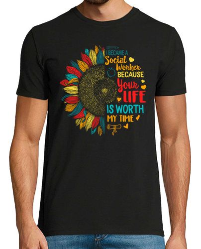Camiseta me convertí en trabajadora social porque tu vida vale mi tiempo camisa vintage girasol regalo para m - latostadora.com - Modalova