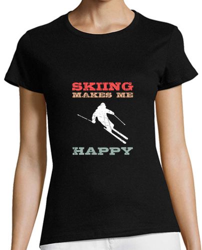 Camiseta mujer esquiar esquiar me hace feliz esquiador montañas nieve - latostadora.com - Modalova
