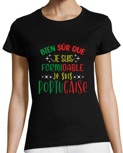 Camiseta Mujer Manga Corta humor portugués bandera portugal laTostadora - latostadora.com - Modalova