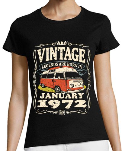 Camiseta mujer vintage enero 1972 furgo - latostadora.com - Modalova