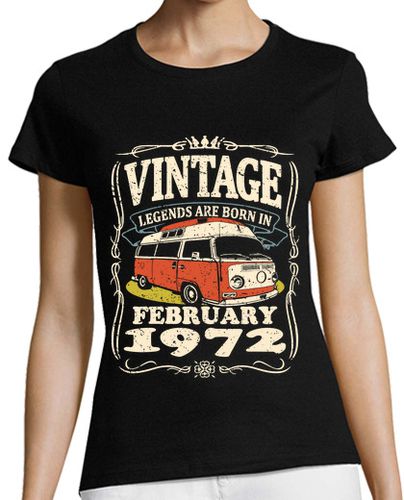 Camiseta mujer vintage febrero 1972 furgo - latostadora.com - Modalova