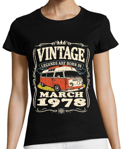 Camiseta mujer vintage marzo 1978 furgo - latostadora.com - Modalova
