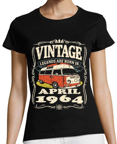 Camiseta mujer vintage abril 1964 furgo - latostadora.com - Modalova