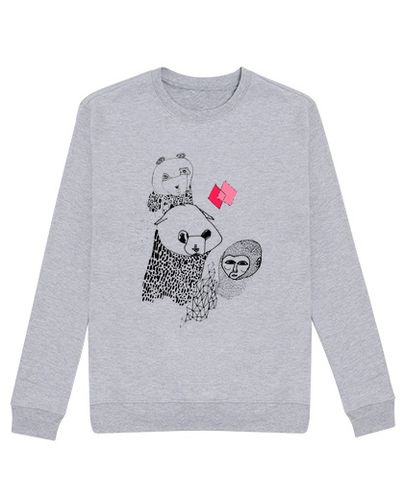 Sudadera Sin Capucha Unisex JERSEY GRIS OSO PANDA laTostadora - latostadora.com - Modalova