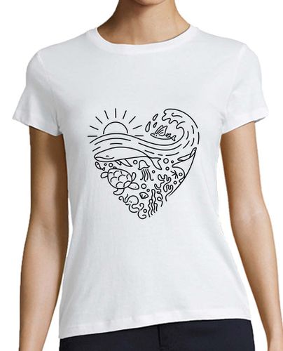 Camiseta mujer Amar el mar -black- M - latostadora.com - Modalova