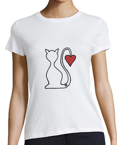 Camiseta Mujer Manga Corta Serie amor. Yo quiero a mi gato laTostadora - latostadora.com - Modalova