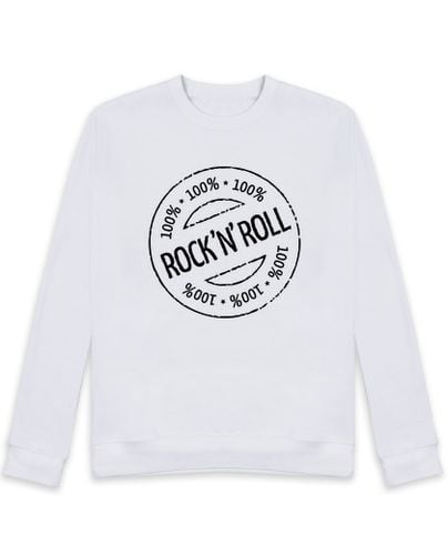 Sudadera Sin Capucha Unisex Sello 100% rock and roll negro laTostadora - latostadora.com - Modalova