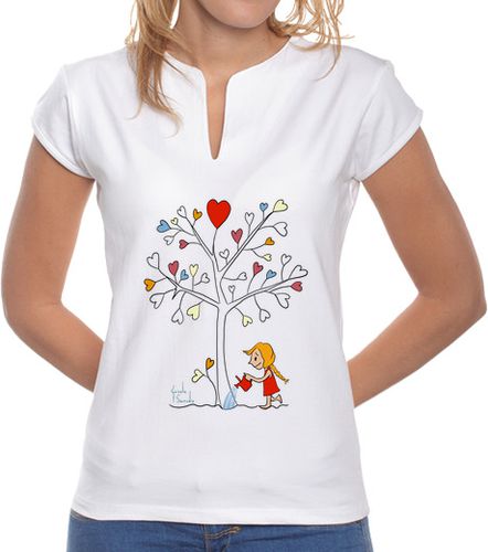 Camiseta mujer Mujer, El árbol de mi amor. Cuello mao - latostadora.com - Modalova