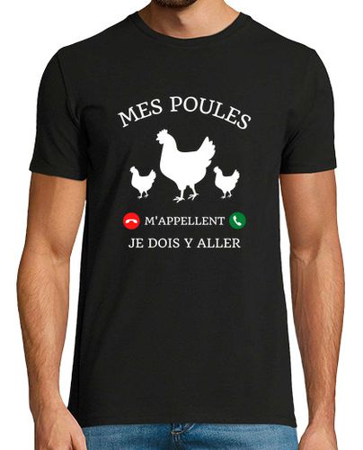 Camiseta Hombre Manga Corta mis gallinas me llaman gallina humor laTostadora - latostadora.com - Modalova