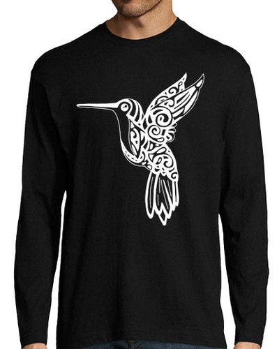 Camiseta Hombre Manga Larga pájaro colibrí blanco laTostadora - latostadora.com - Modalova