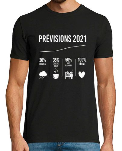 Camiseta Hombre Manga Corta annonce de grossesse papa prvisions 2021 laTostadora - latostadora.com - Modalova