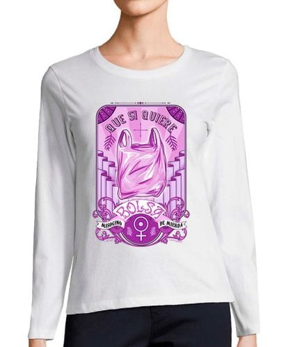 Camiseta Mujer Manga Larga Camiseta manga larga Que si quiere bolsa laTostadora - latostadora.com - Modalova